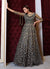 Grey Embroidered Flared Anarkali Suit