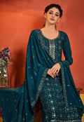 Turquoise Palazzo Suit In usa uk canada