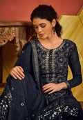 Navy Blue Pakistani Palazzo Suit In usa uk canada