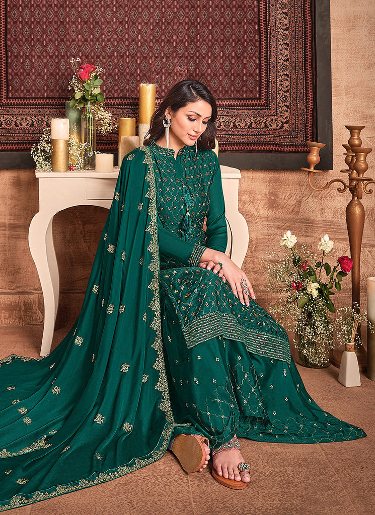Dark Green Gharara Suit In usa uk canada
