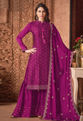 Rani Pink Sequence Embroidered Gharara Suit