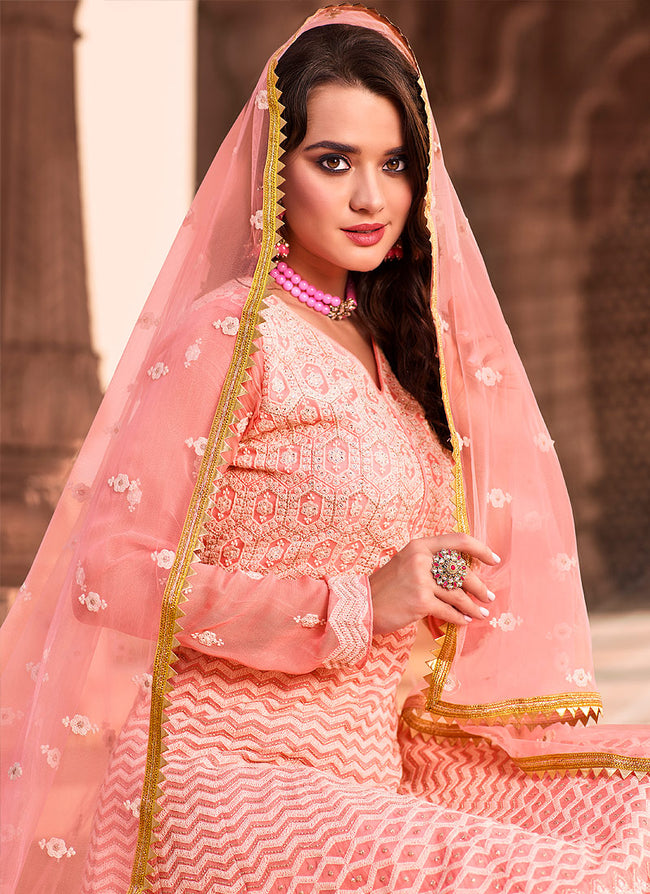 Indian Suits - Pastel Pink  Anarkali Suit