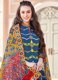 Indian Clothes - Blue Silk Anarkali Suit