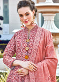Indian Clothes - Baby Pink Silk Anarkali Suit