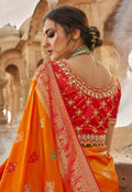 Yellow And Red Saree In usa