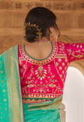 Mint Green And Pink Saree In usa uk canada