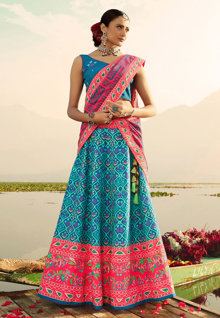  Blue Multi Coloured Lehenga Choli