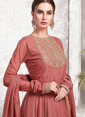 Red Ethnic Embroidered Designer Anarkali Suit