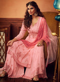 Blush Pink Embroidered Designer Palazzo Suit
