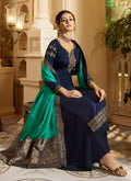 Blue And Turquoise Palazzo Pant Suit