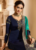 Blue And Turquoise Palazzo Pant Suit