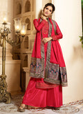 Red And Blue Palazzo Pant Suit