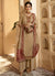 Light Brown And Red Palazzo Pant Suit