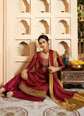 Red And Golden Palazzo Pant Suit
