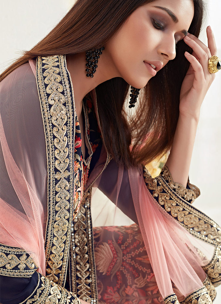 Indian Dresses - Navy Blue Pants Style Suit