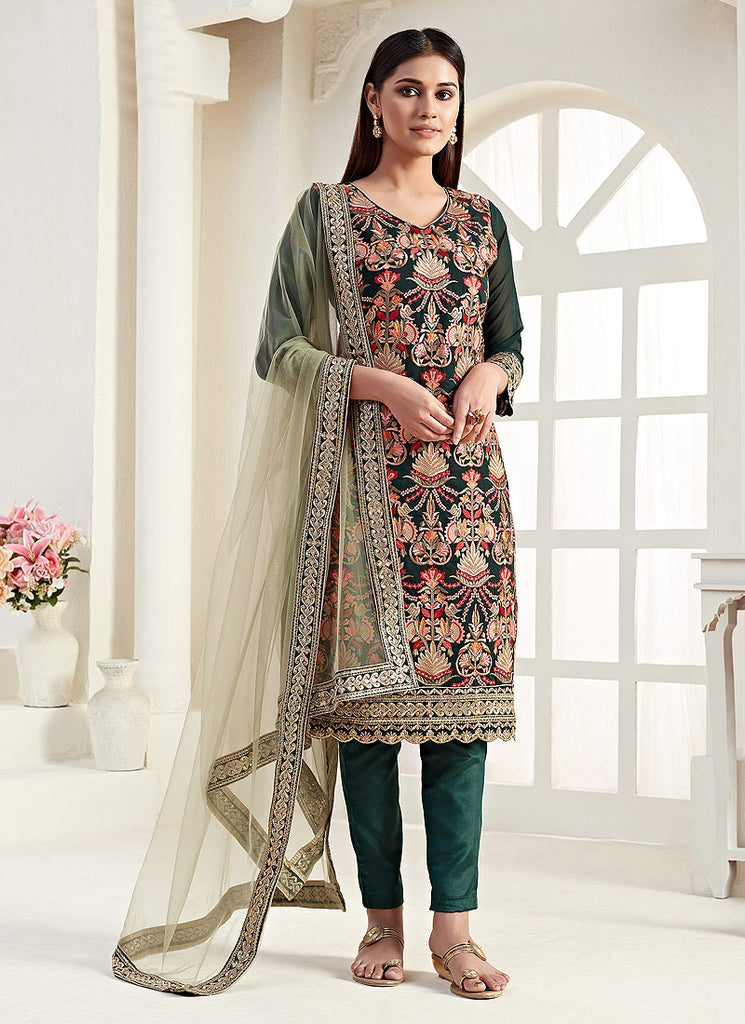 Dark Green Salwar Kameez