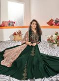 Green And Mauve Traditional Embroidered Anarkali Suit