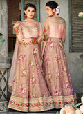 Baby Pink Floral Embroidered Lehenga Choli Suit