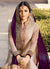 Beige And Purple Embroidered Lehenga Kurti Set