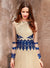 Beige With Blue Traditional Embroidered Designer Anarkali Suit