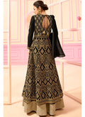 Black With Golden Detail Embroidered Kaliyaari Lehenga Suit