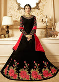 Black And Pink Ethnic Embroidered Anarkali Suit