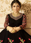 Black And Pink Ethnic Embroidered Anarkali Suit