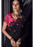 Black And Pink Floral Motifs Embroidered Designer Saree