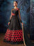 Black And Red Embroidered Silk Anarkali Suit