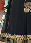Black And Teal Embroidered Lehenga Kurti Suit