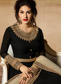 Black Delicately Embroidered Kalidar Anarkali Suit