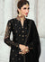 Black Embroidered Georgette Palazzo Suit