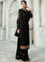 Black Embroidered Georgette Palazzo Suit