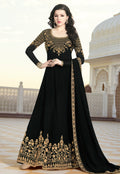 Black Overall Elegant Embroidered Anarkali Suit