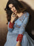 Blue And Red Minimalist Embroidered Anarkali Suit
