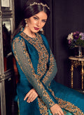 Blue In Dual Tone Traditional Embroidered Anarkali Suit
