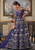 Blue Multi Embroidered Flared Anarkali Gown Set