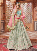 Blue Tones With Pink Contrast Traditional Lehenga Choli Set