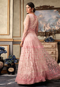 Blush Pink Embroidered Flared Anarkali Gown Set