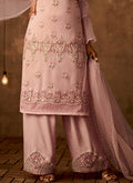 Blush Pink Traditional Embroidered Palazzo Pant Suit