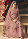 Blush Pink Multi Embroidered Flared Sharara Suit