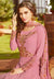 Blush Pink Golden Embroidered Georgette Anarkali Suit