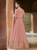 Blush Pink Embroidered Slit Style Anarkali Suit