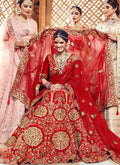 Bridal Red Hand Embroidered Lehenga Choli