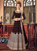 Brown All Embellished Ghera Kaliyaari Anarkali Suit