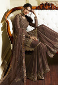 Brown Overall Traditional Embroidered Gharara Suit