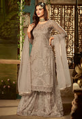 Copper Beige Embroidered Palazzo Suit