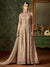 Copper Beige Front Slit Embroidered Anarkali Pant Suit