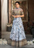 Copper Blue Floral Embroidered Lehenga Choli Suit