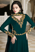 Dark Green Embroidered Anarkali Suit